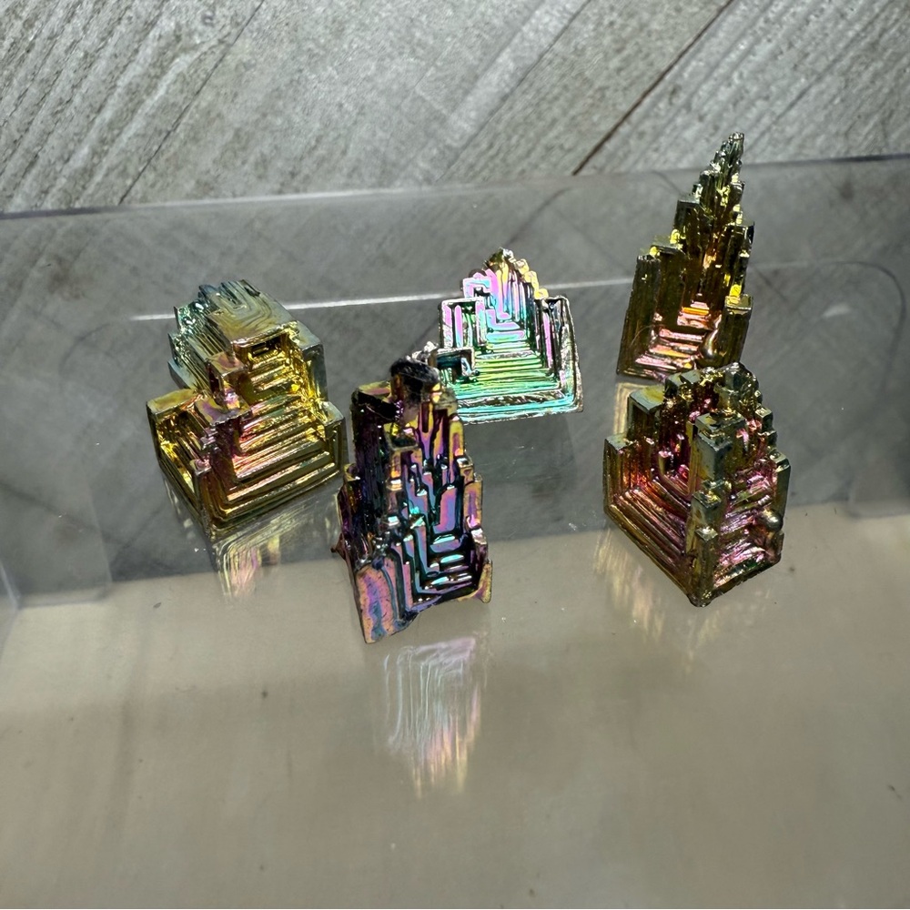 Rainbow Bismuth Crystal Tower Mini Freeforms Specimen Stone Iridescent Mineral - Picture 2 of 9